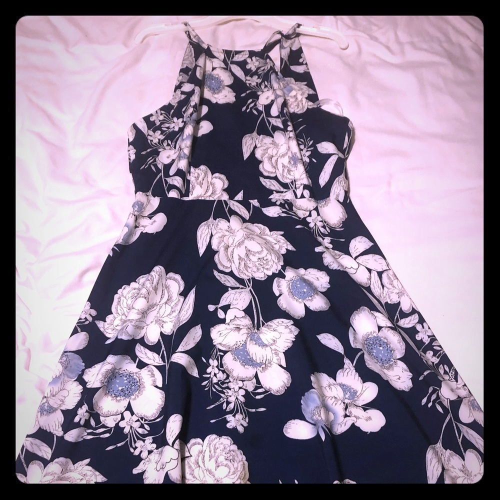 Flower print long dress
